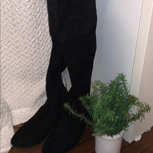Knee high suede boots